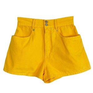 BeBop Women's High Waist Yellow Shorts